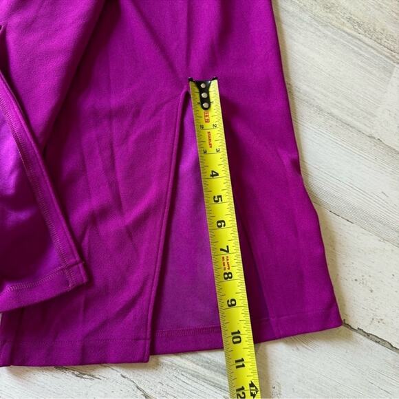 🍁 NWT Happily Grey Wide Leg Trouser Pants Full Length High Waisted Front Slit XS - Picture 14 of 15